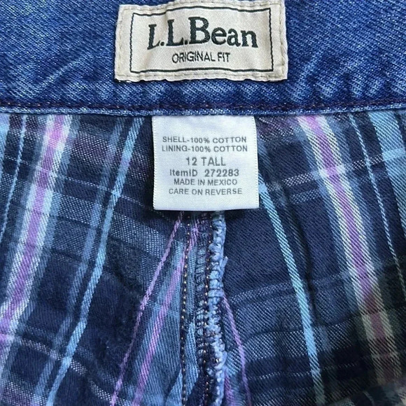 L.L. Bean original fit flannel lined blue jeans size 12T - Picture 4 of 6